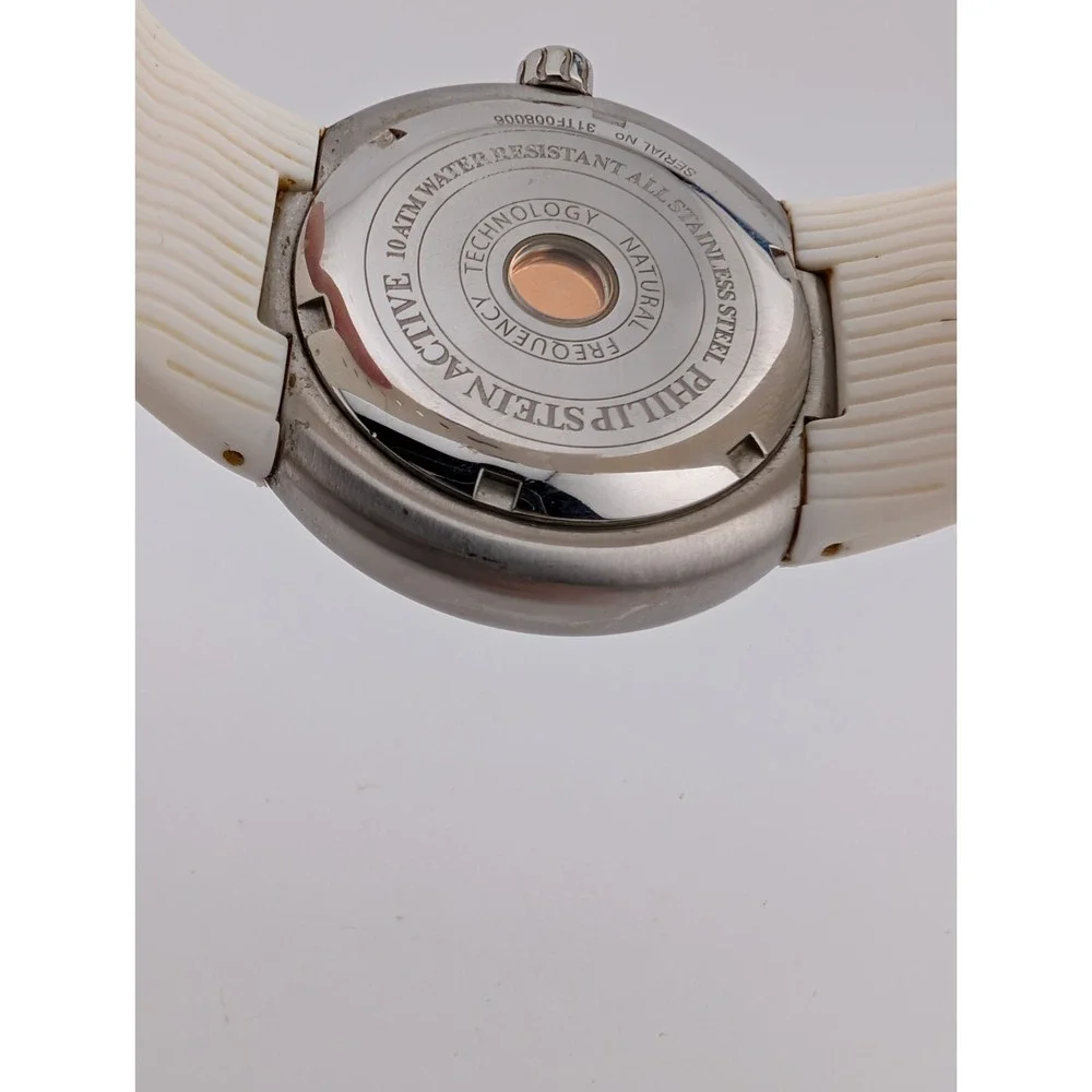 Philip Stein Active‎ Watch Women 38mm Case White Silicone Band- New Battery